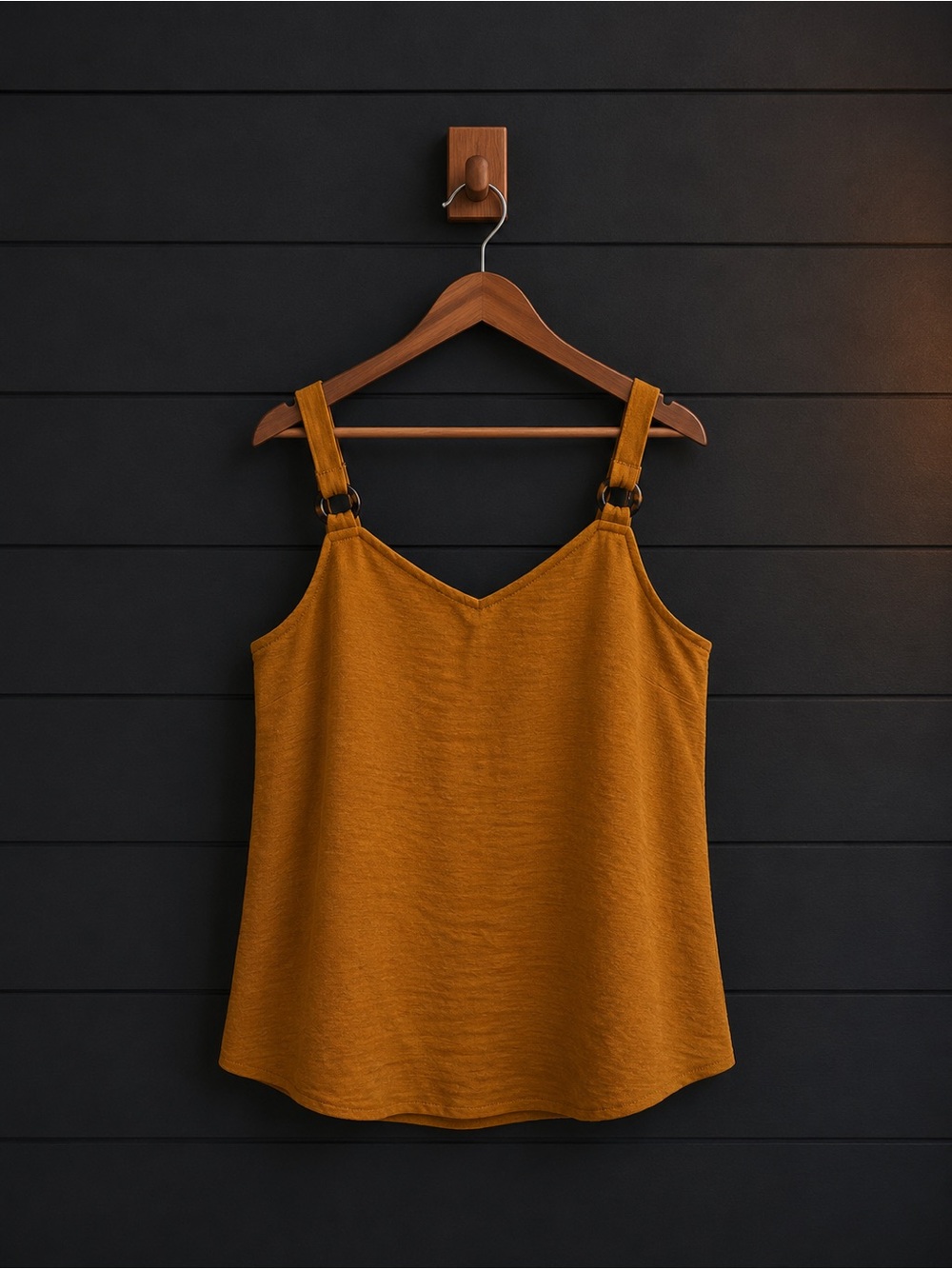 Maurices Mustard V-Neck Adjustable Strap Camisole